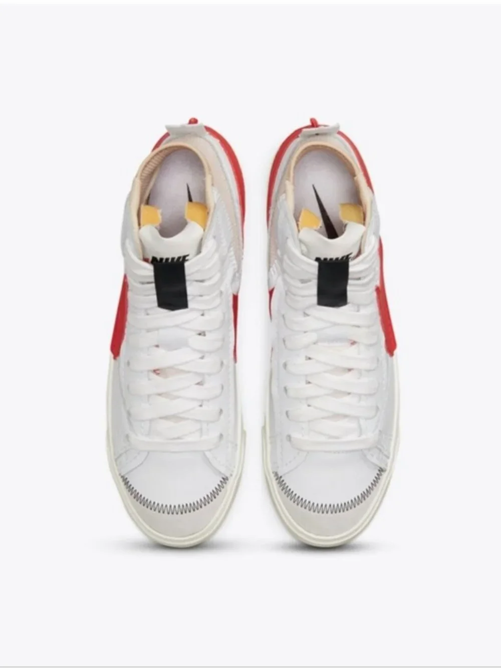 NIKE BLAZER MID '77 JUMBO WHITE/HABANERO RED Sneakers Mens Size 8